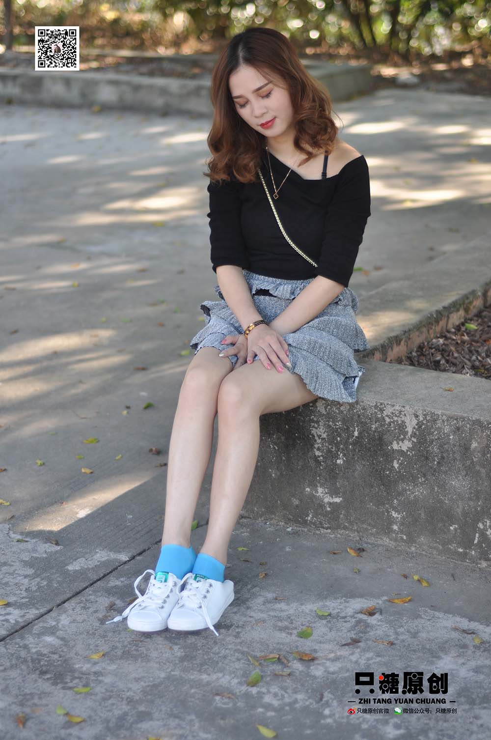 [只糖棉袜]NO.008 婷婷－小白鞋里的一抹蓝 ZTMW只糖棉袜-第1张