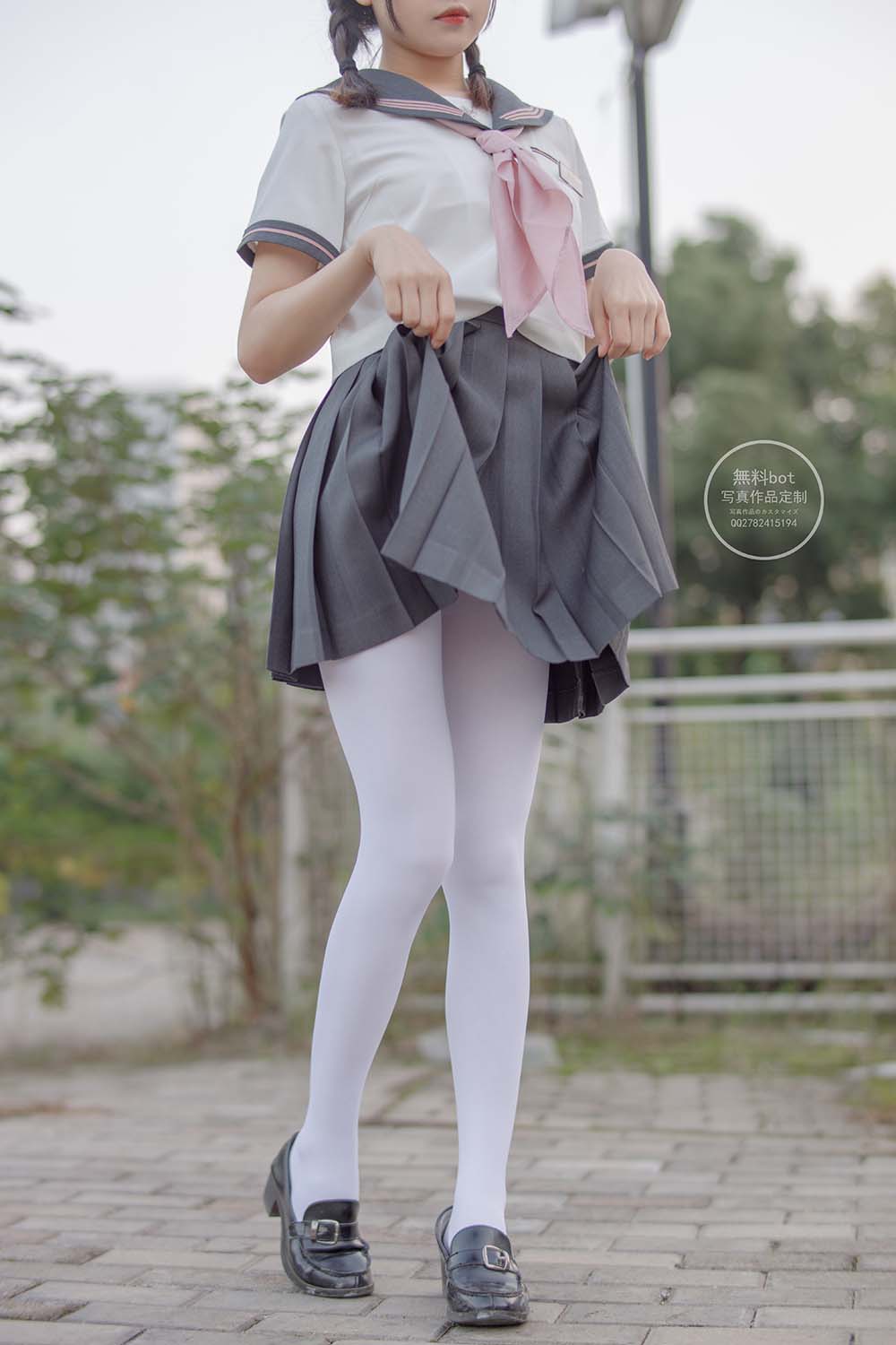 森萝财团写真 有料 NO.006 依依 户外白丝JK制服 SLCT森萝财团-第2张
