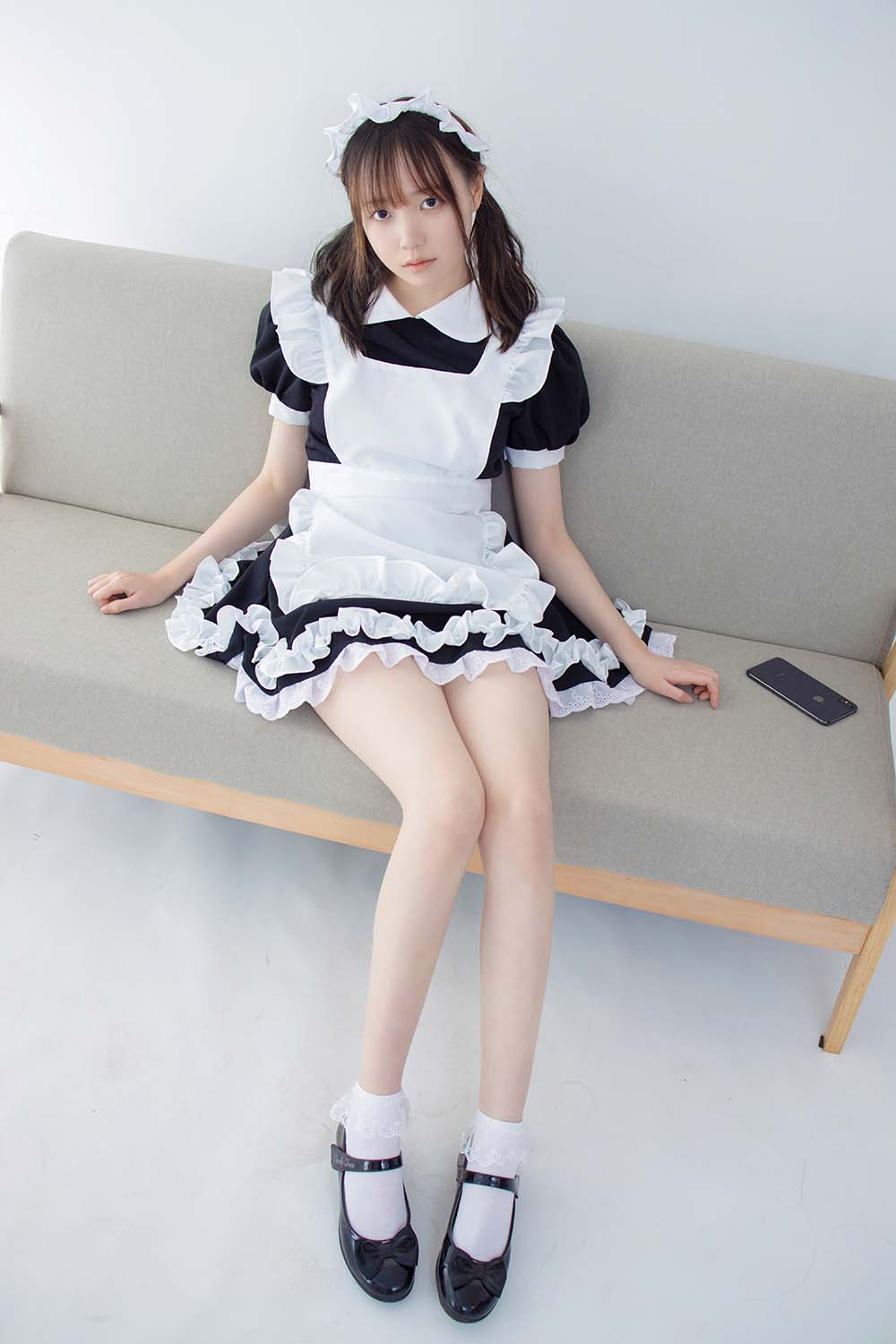 森萝财团写真 JKFUN-百元系列2-2《蕾丝花边短袜女仆》Aika SLCT森萝财团-第1张