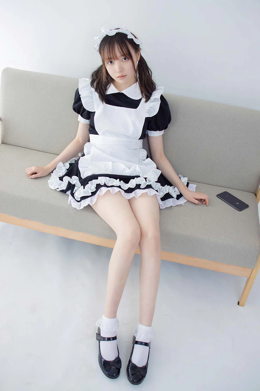 森萝财团写真 JKFUN-百元系列2-2《蕾丝花边短袜女仆》Aika SLCT森萝财团-第1张