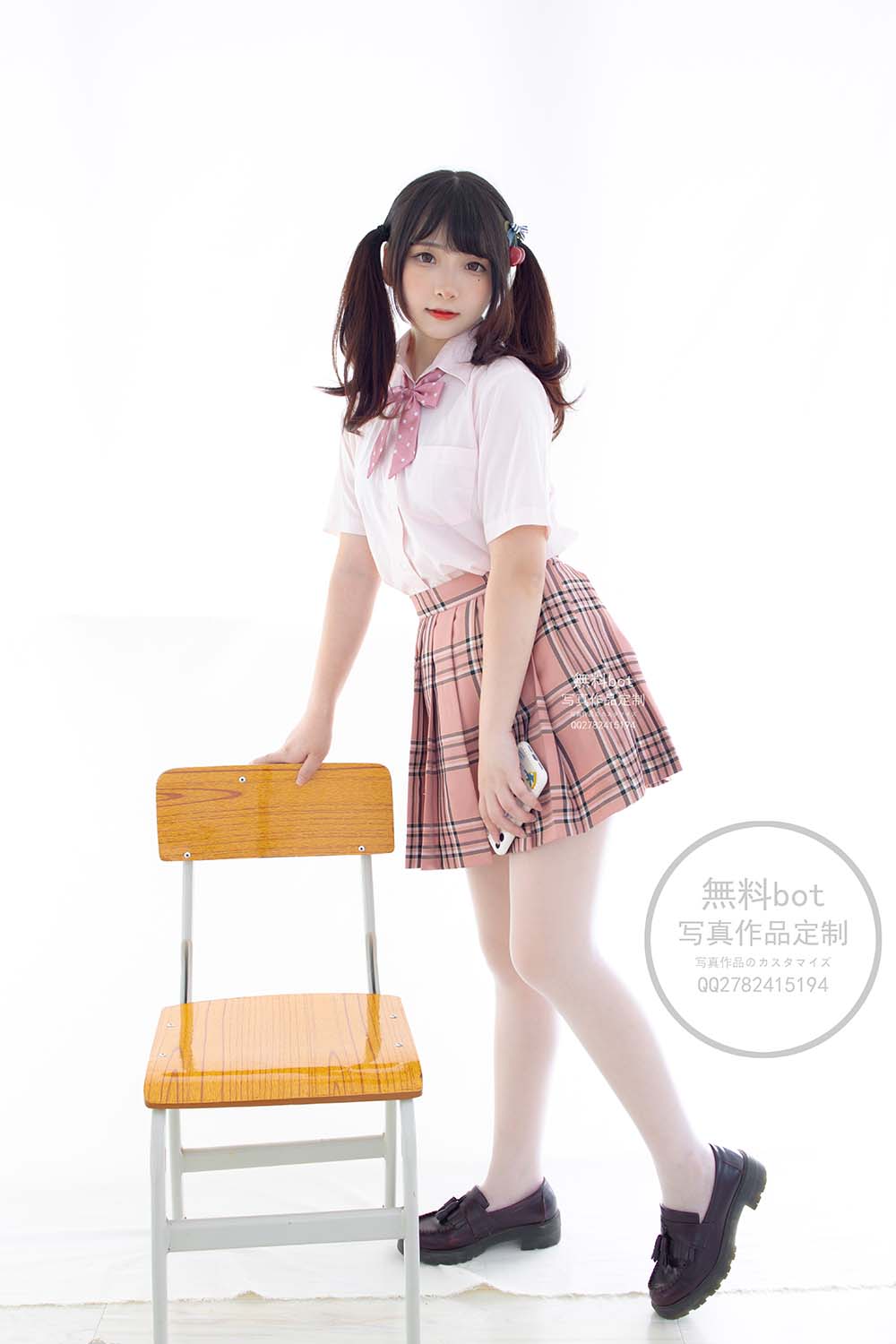 森萝财团写真 無料001 JK格子裙 SLCT森萝财团-第1张