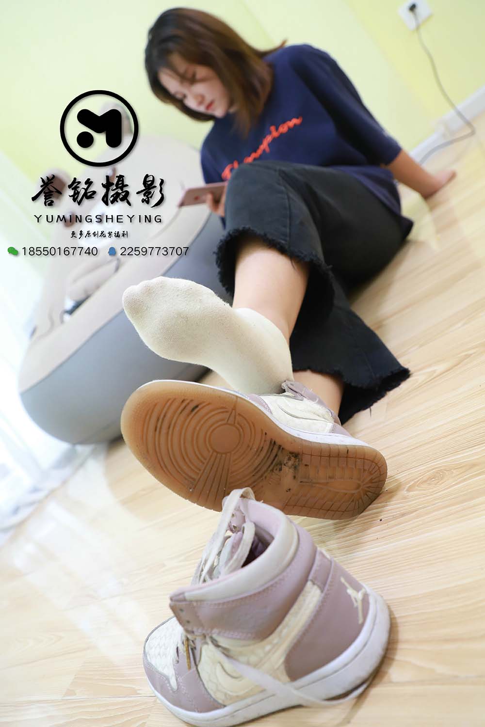[誉铭传媒]袜足摄影 2019年 NO.005 白棉袜 YMCM誉铭传媒-第1张