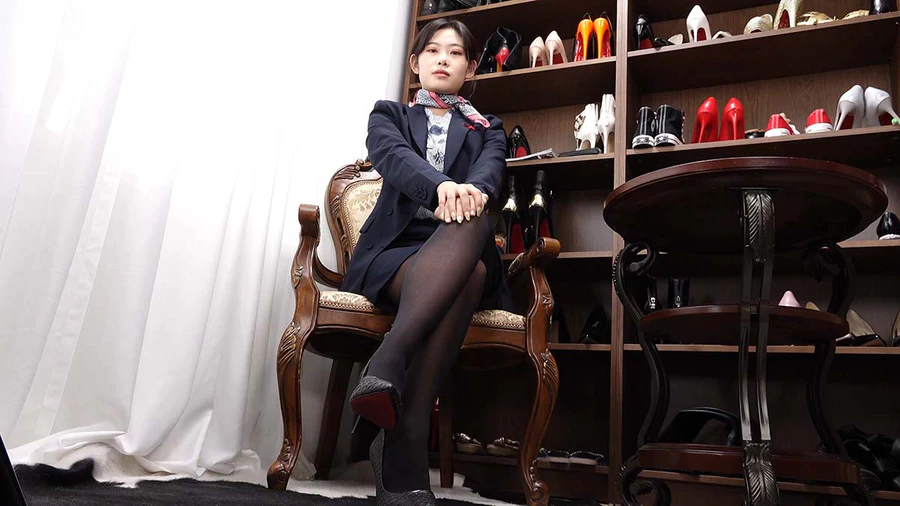A&F NO.213 美女制服工装黑袜高跟 AF-第1张
