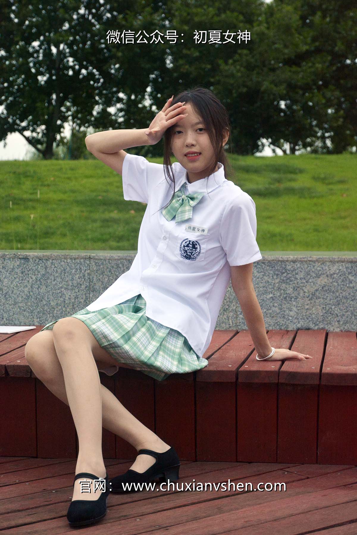 初夏女神 NO.074 情情 绿色JK套 CXNS初夏女神-第2张