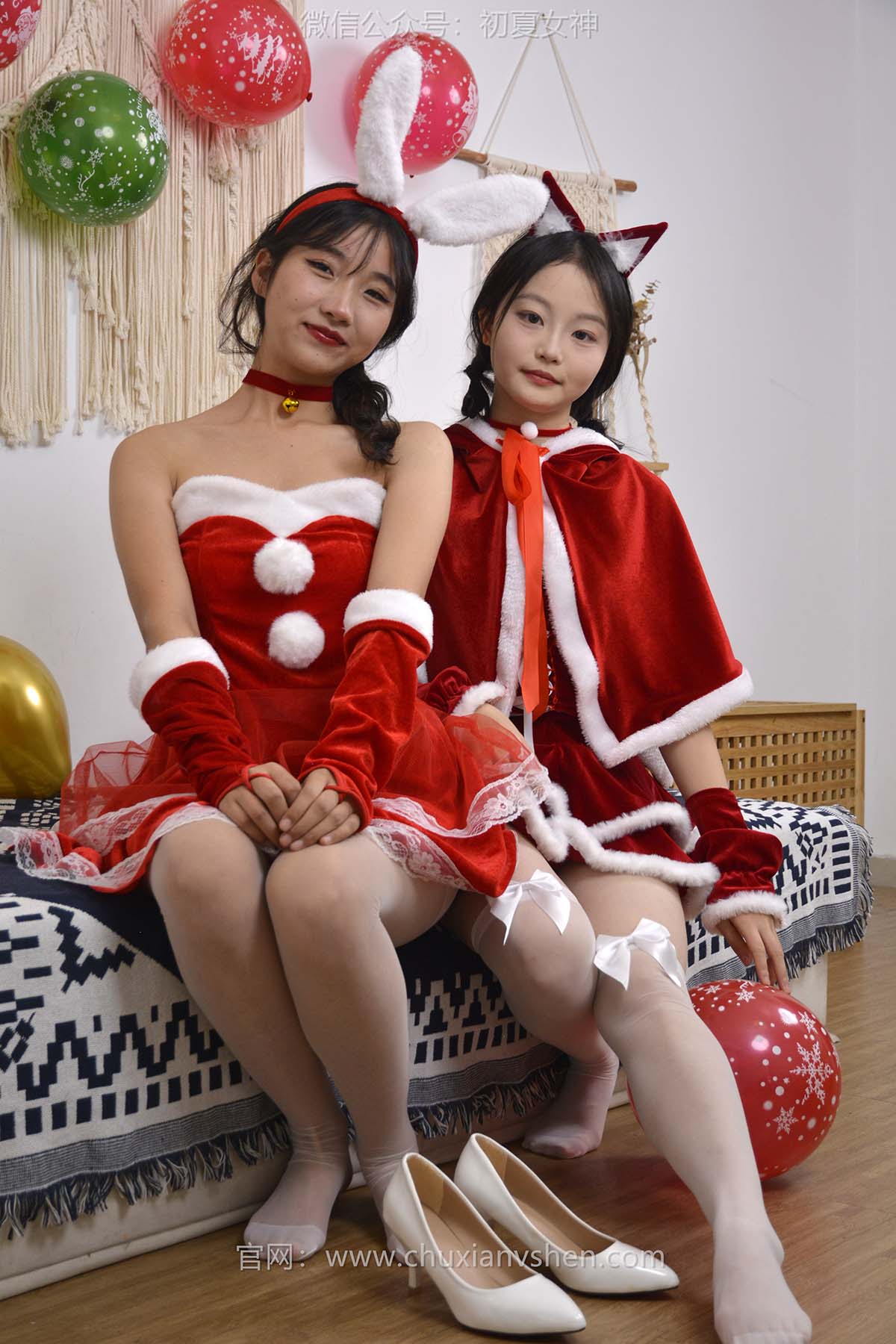 初夏女神 NO.125 点点、双双 圣诞快乐 CXNS初夏女神-第1张