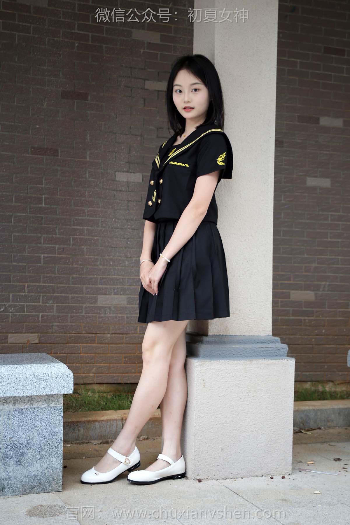 初夏女神 NO.216 双双 黑系水手服 CXNS初夏女神-第1张