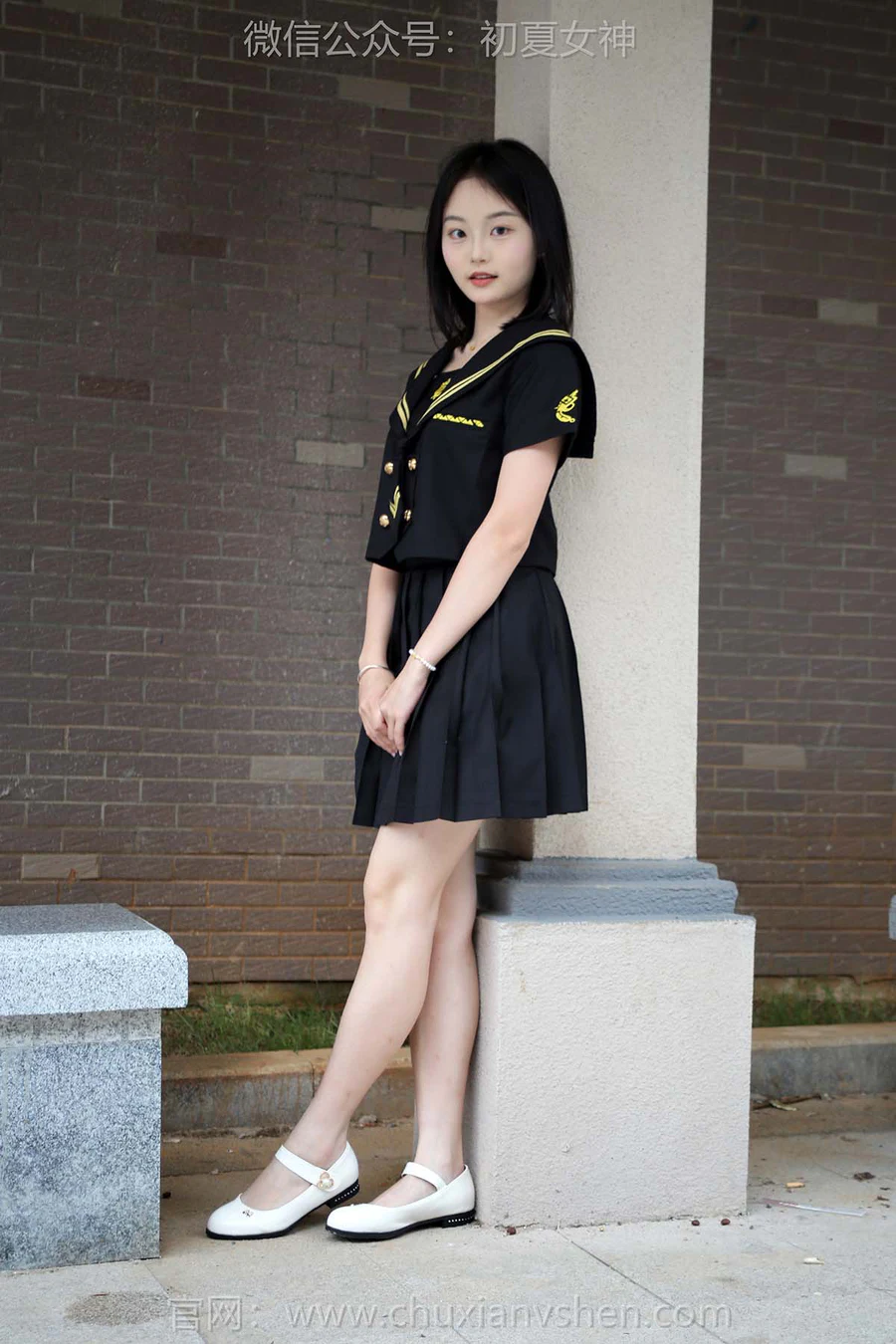 初夏女神 NO.216 双双 黑系水手服 CXNS初夏女神-第1张