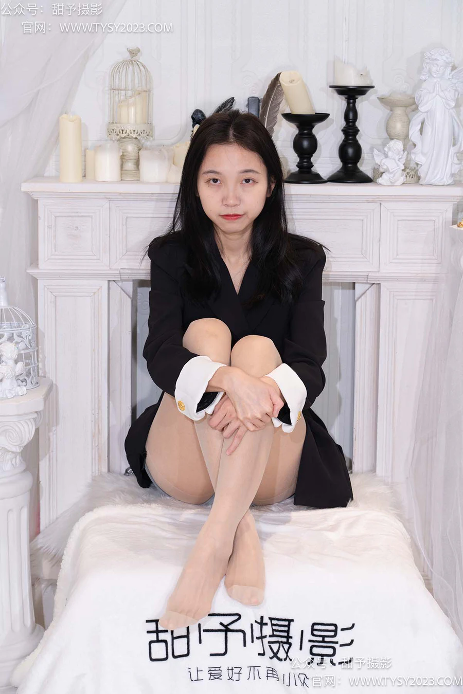 甜予摄影 NO.075 小桃-皮鞋、白棉袜、肉丝（脚尖加固款） TYSY甜予摄影-第2张