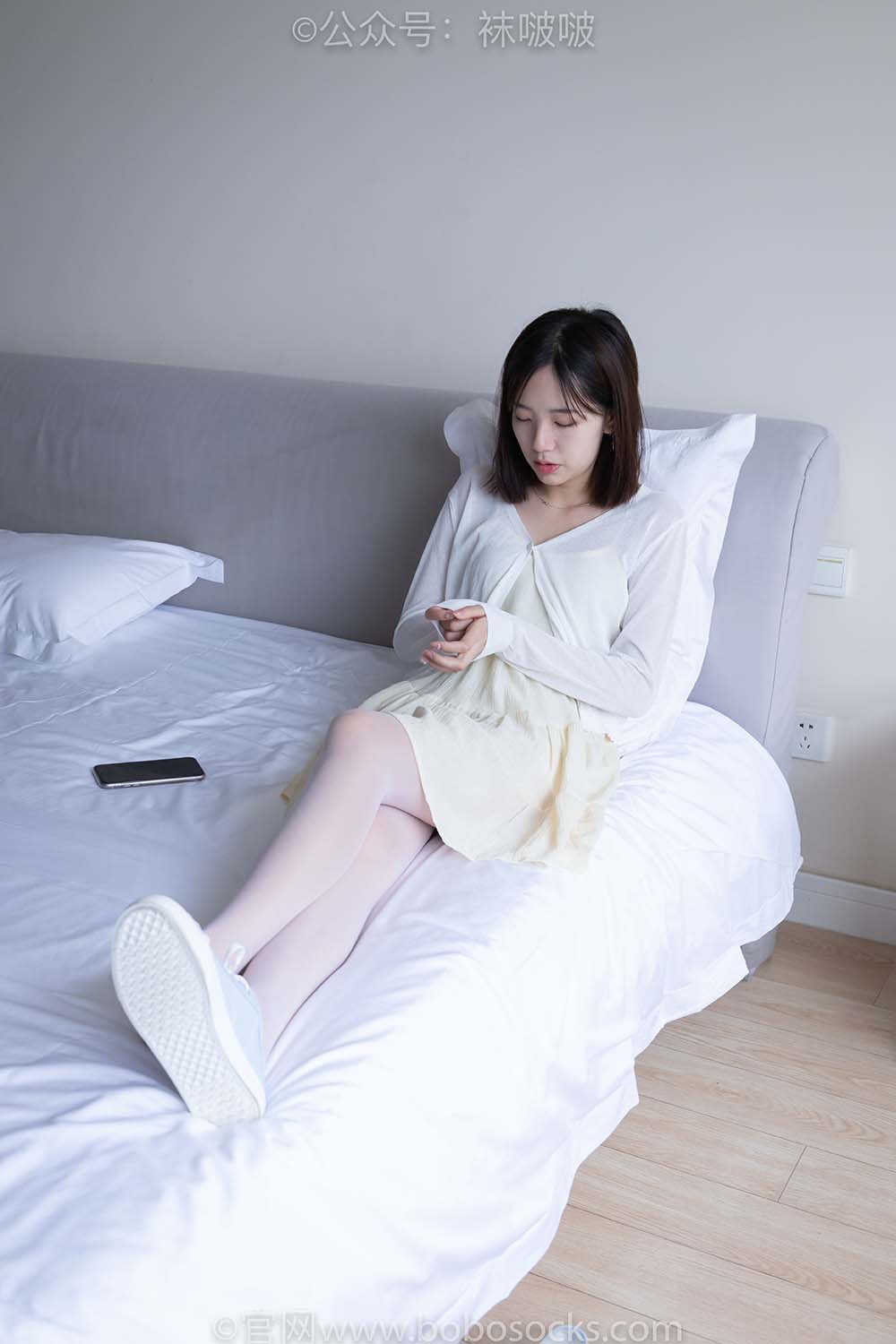 [BoBoSocks袜啵啵]NO.005 小甜豆-帆布鞋、薄白丝 BoBoSocks袜啵啵-第1张