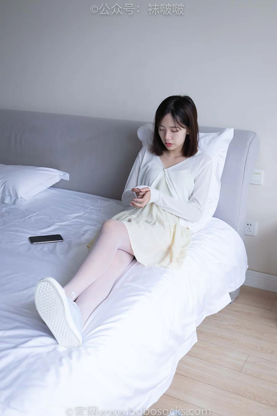 [BoBoSocks袜啵啵]NO.005 小甜豆-帆布鞋、薄白丝 BoBoSocks袜啵啵-第1张