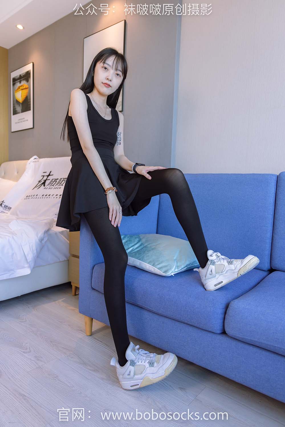 [BoBoSocks袜啵啵]NO.130 稚予-两双穿脏篮球鞋、厚黑丝 BoBoSocks袜啵啵-第1张