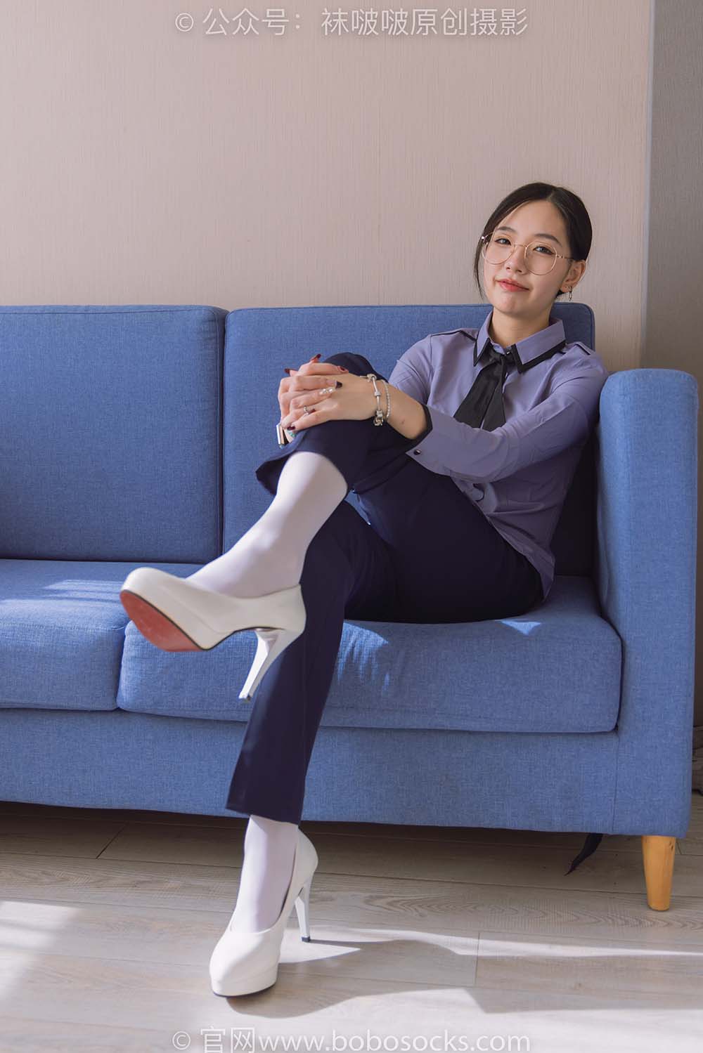 [BoBoSocks袜啵啵]NO.178 小甜豆-高跟鞋、厚白丝、ol风裤里丝 BoBoSocks袜啵啵-第1张