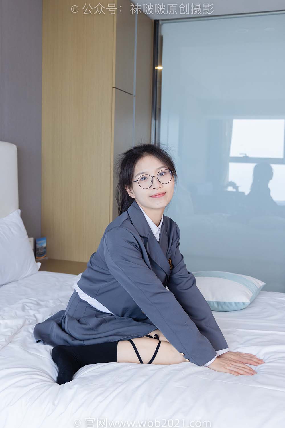 [BoBoSocks袜啵啵]NO.268 芝士-黑皮鞋、绑带黑棉袜、学院制服 BoBoSocks袜啵啵-第2张