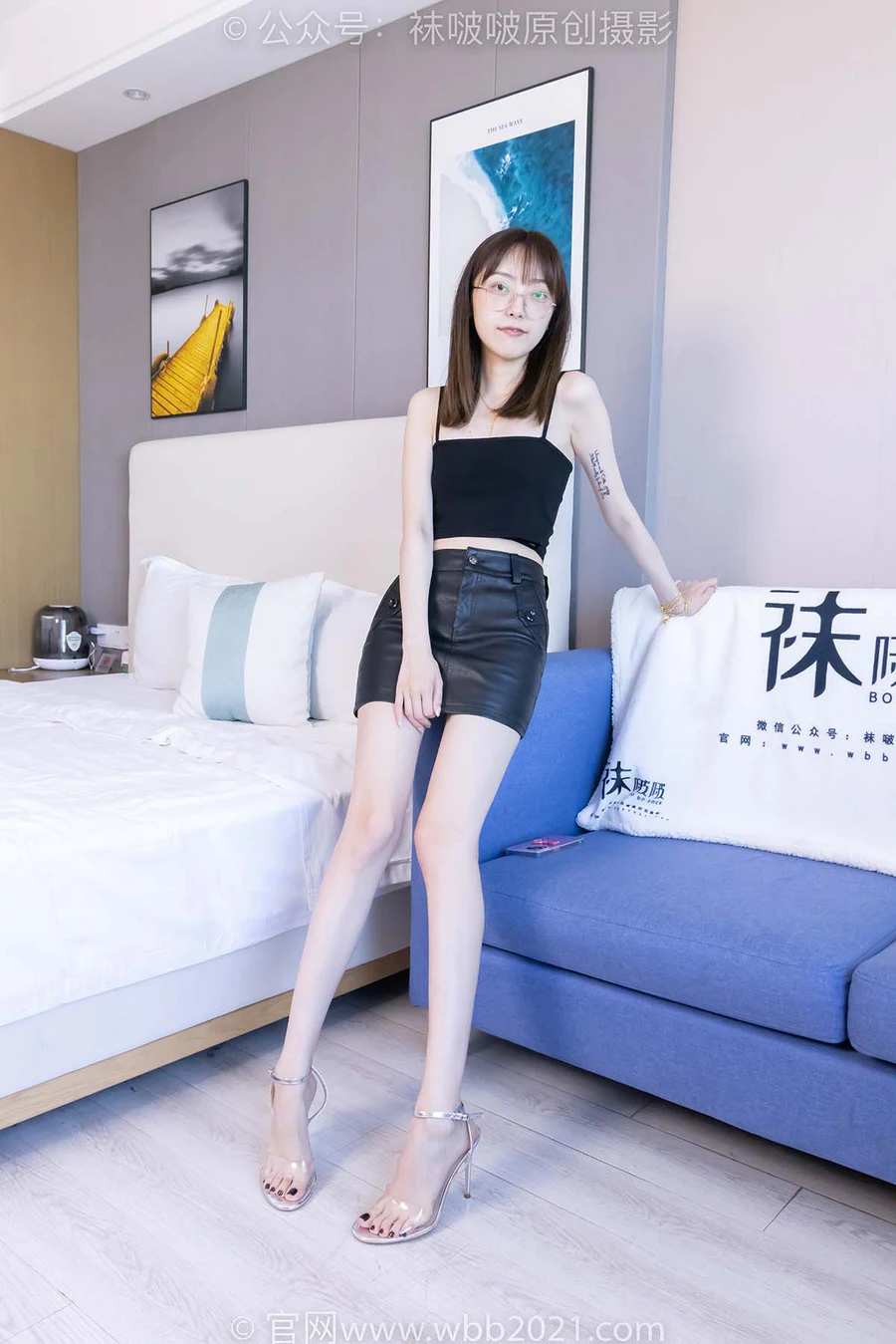 [BoBoSocks袜啵啵]NO.412 稚予-透明高跟鞋、黑丝、裸足、裸足 BoBoSocks袜啵啵-第1张