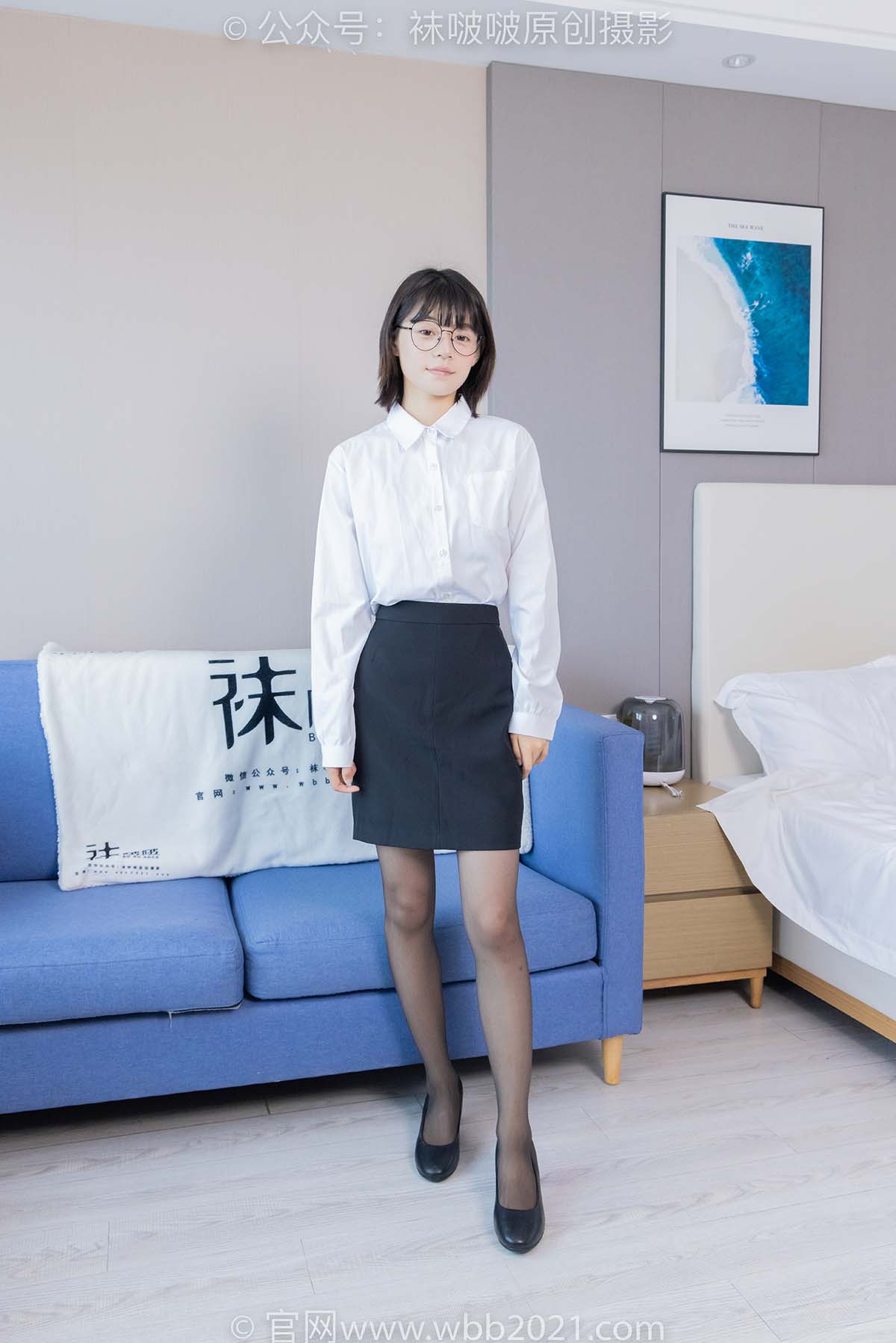 [BoBoSocks袜啵啵]NO.436 糯米-OL制服、两双平底鞋、薄黑丝、厚肉丝 BoBoSocks袜啵啵-第1张