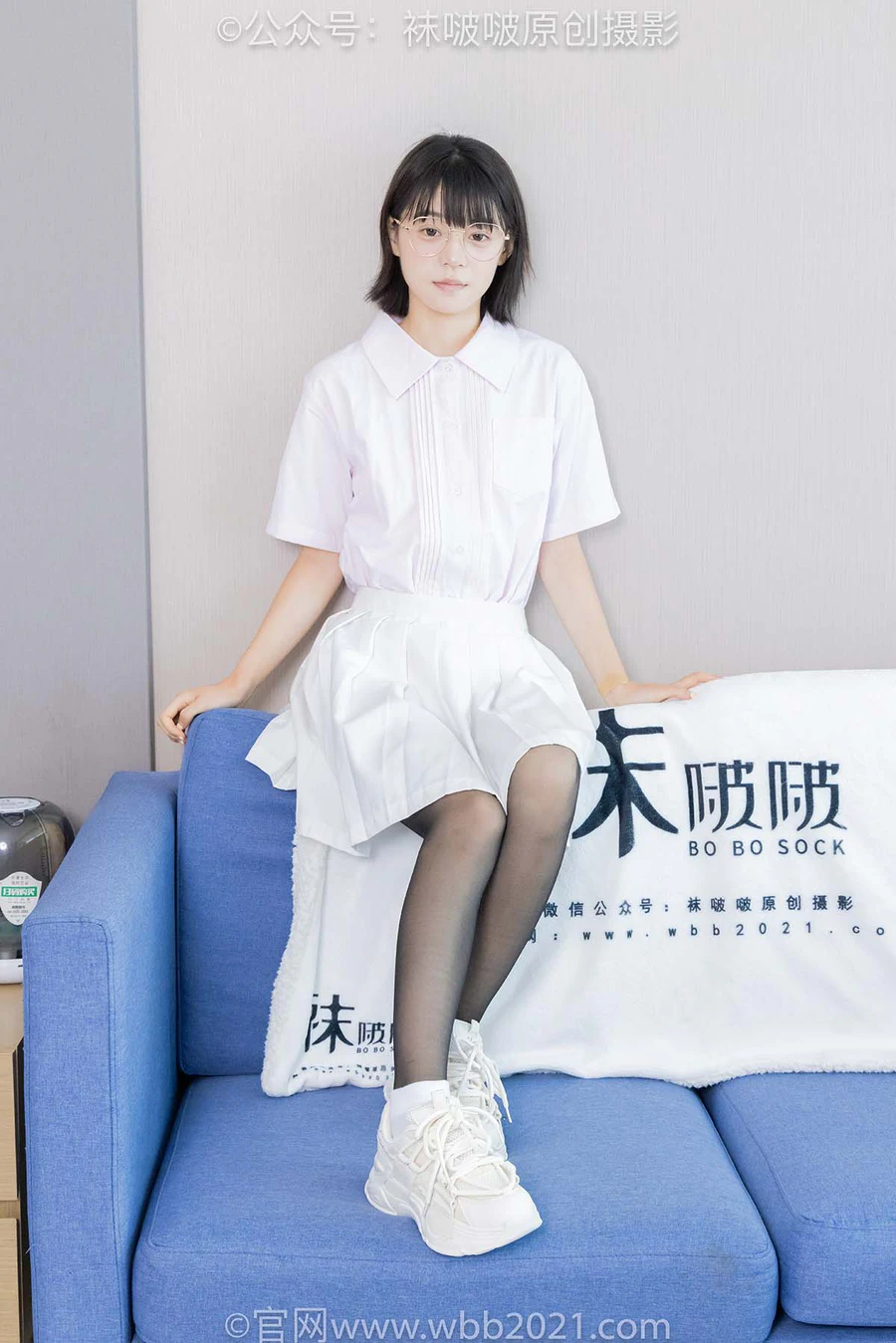 [BoBoSocks袜啵啵]NO.449 糯米 运动鞋、白棉袜、黑丝 BoBoSocks袜啵啵-第1张