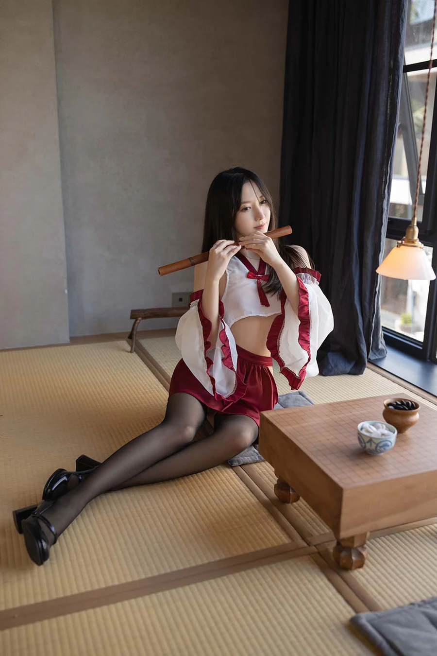秀人名模鱼子酱Fish内部私购未上架《竹子巫》写真 JPJX极品精选-第1张