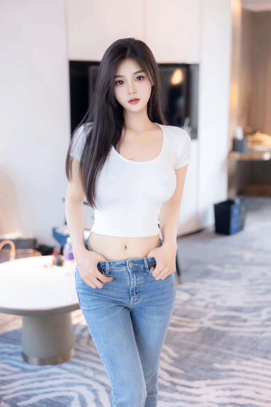 周周不吃香菜 – 简约牛仔裤 JPJX极品精选-第1张