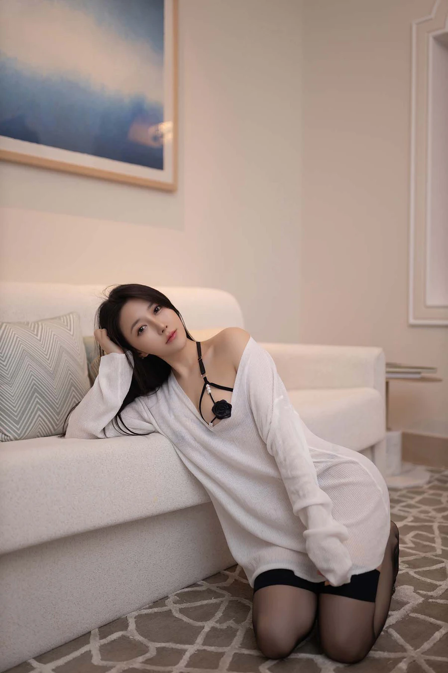 秀人名模鱼子酱Fish《黑色玫瑰》 JPJX极品精选-第2张