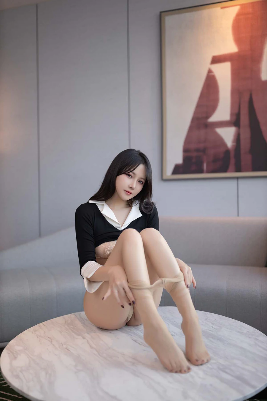 秀人名模鱼子酱Fish《白领》写真 JPJX极品精选-第2张