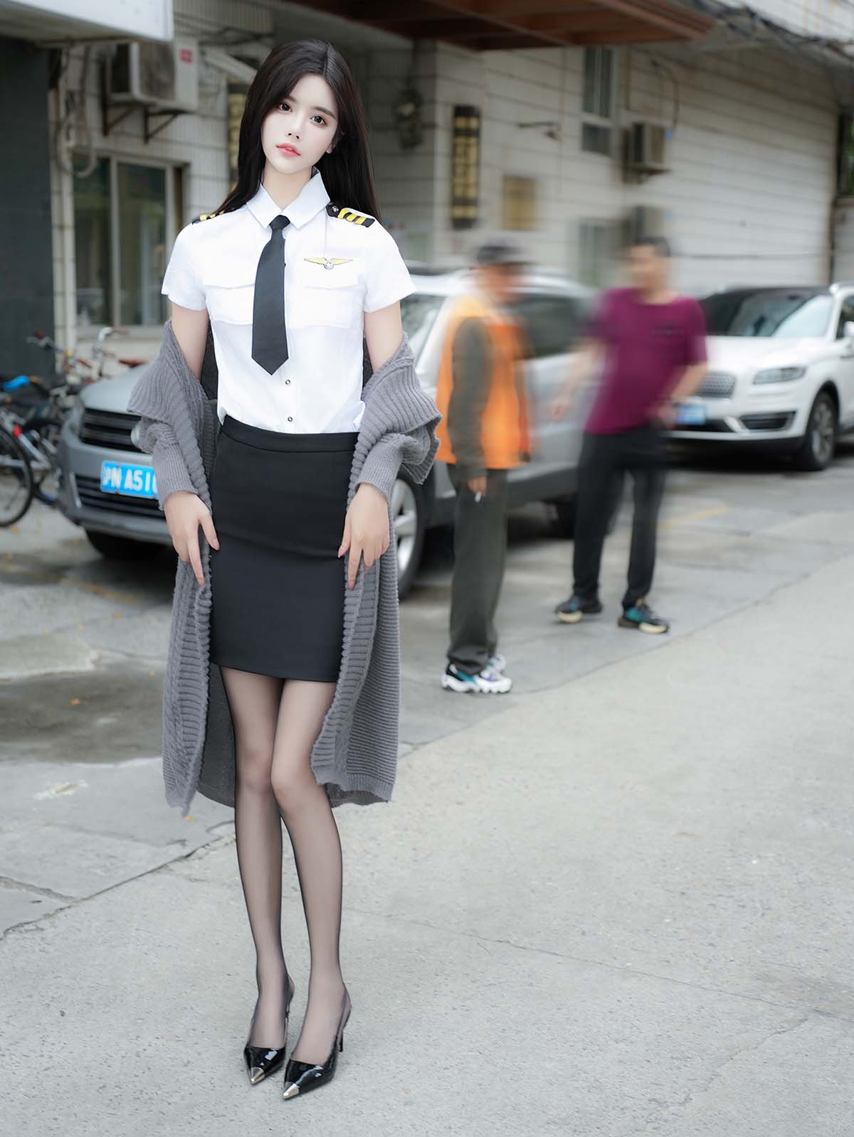 晚苏susu – 灰色制服 JPJX极品精选-第1张