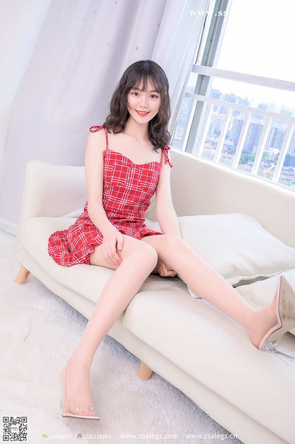 [SSA丝社]超清写真 NO.415 阳阳我的红格子短裙(上) SSA丝社超清-第1张