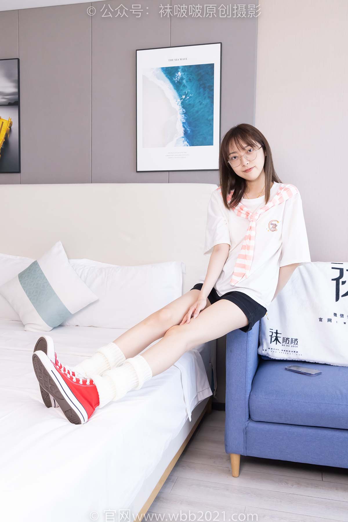 [BoBoSocks袜啵啵]NO.527 稚予-帆布鞋、堆堆袜套、白棉袜（花絮版） BoBoSocks袜啵啵-第1张