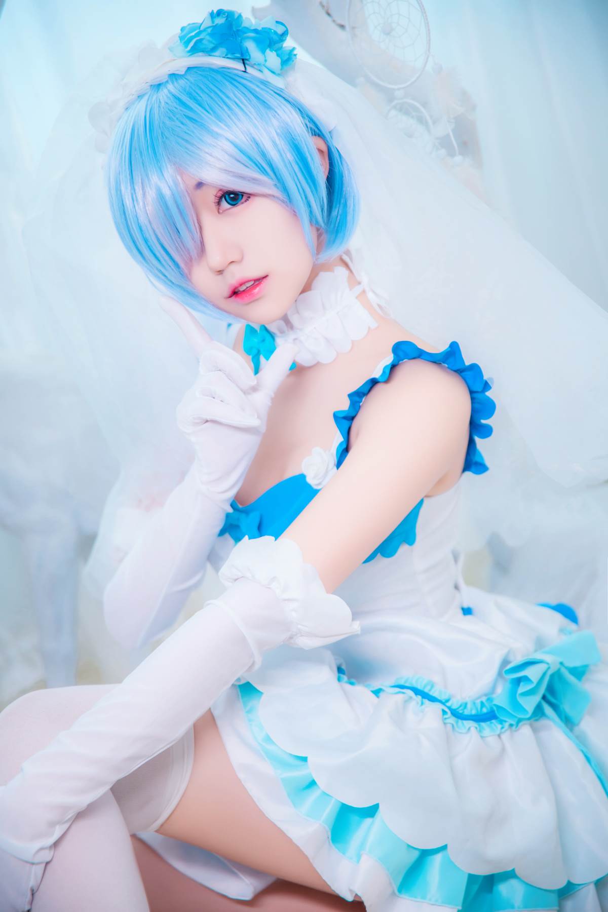 猫君君MaoJun – 蕾姆花嫁 Cosplay-第1张