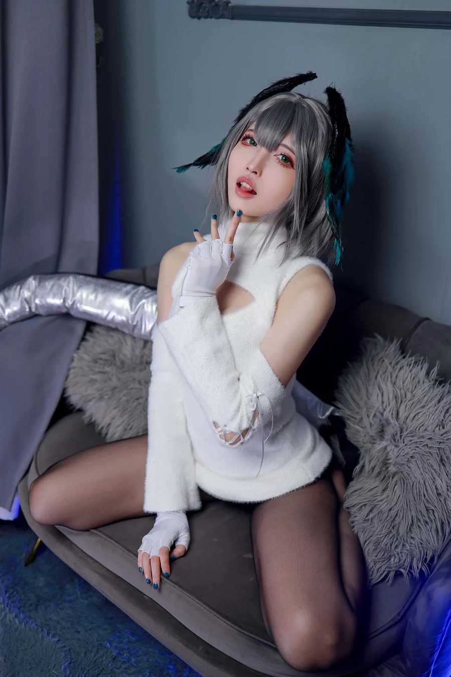 山崎雷纳 – 阿克奈兹霍尔海亚竖毛衣 Cosplay-第1张