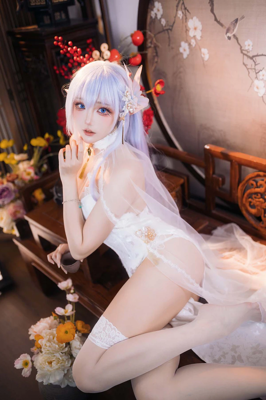 瓜希酱 – 阿尔比恩旗袍 Cosplay-第1张