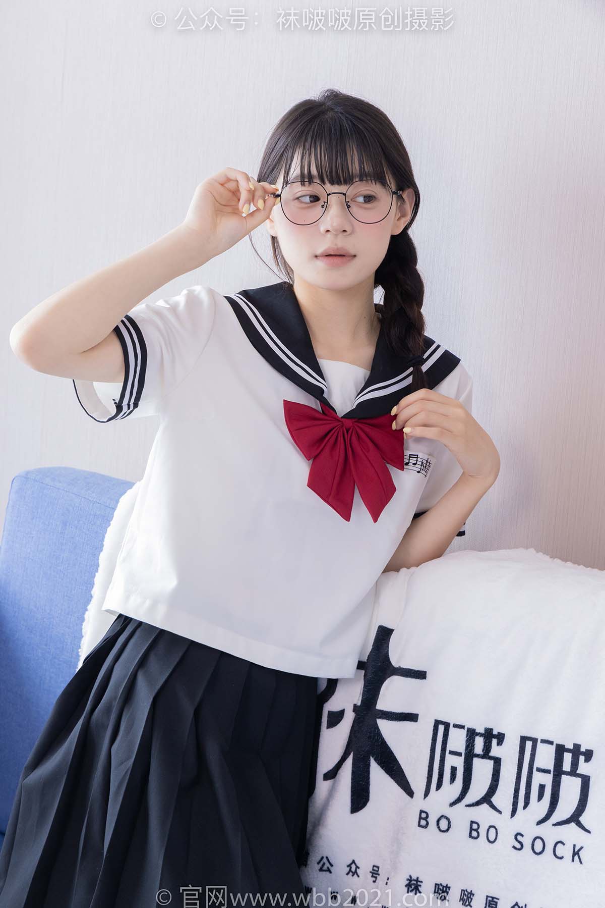 [BoBoSocks袜啵啵]NO.548 糯米-运动鞋、堆堆袜套、薄白丝、jk制服 BoBoSocks袜啵啵-第1张