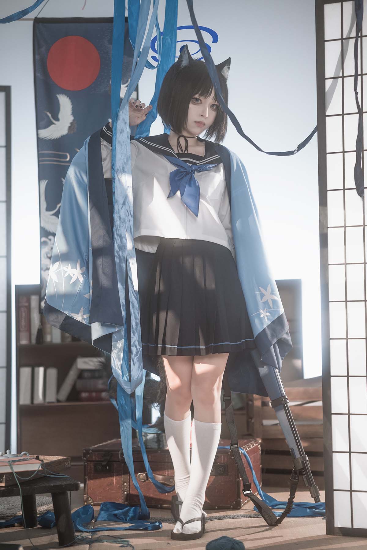 矢量鱼 – 桐生桔梗 Cosplay-第1张