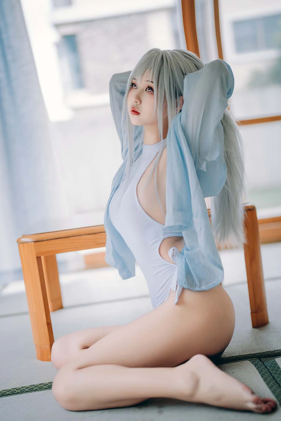 萌芽儿o0 – 白泳装 Cosplay-第1张