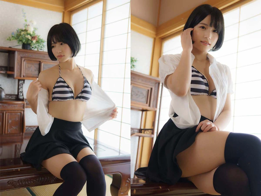 村上りいな – ニーハイソックスになりたくて Photobook-第2张