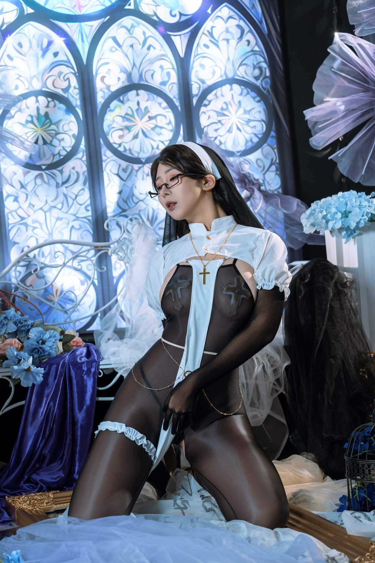 云溪溪 – 奶桃桃 沉陷 修女 Cosplay-第1张