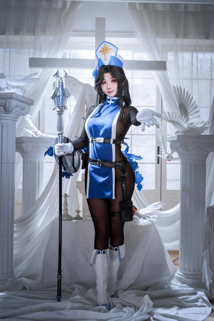 rioko凉凉子(肉扣热热子) – Nikke胜利女神 梅登冰玫瑰 Cosplay-第1张
