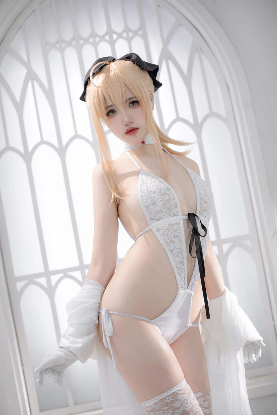 阿薰kaOri – FGO 白Saber Cosplay-第1张