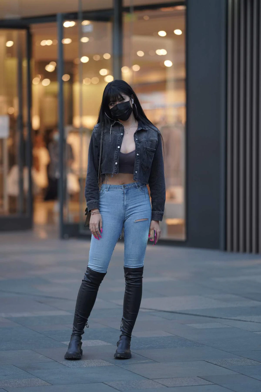 精选街拍作品 NO.4479 长靴牛仔 街拍-第1张