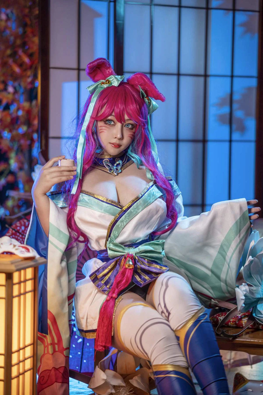 KANEKO_咔喵 – 英雄联盟 灵魂莲华 阿狸 Cosplay-第1张