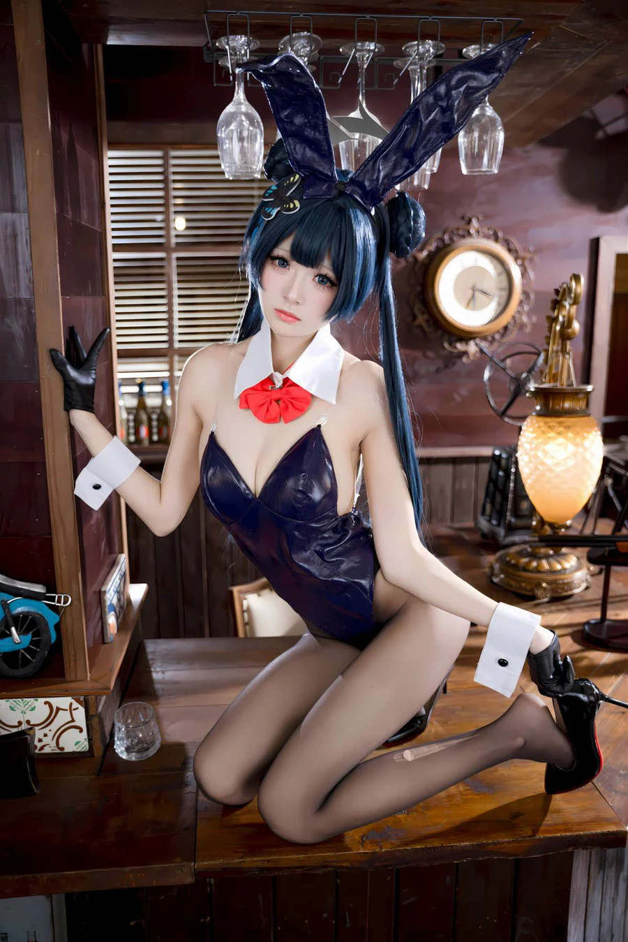 九柒喵 – 蔚蓝档案 龙华妃咲 兔女郎 Cosplay-第1张