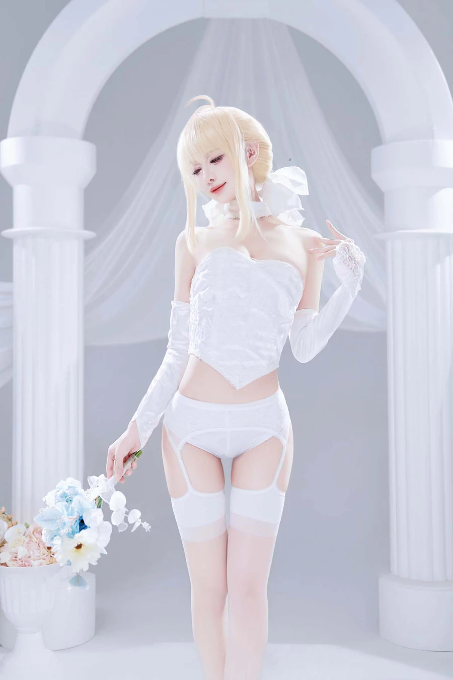 Shika小鹿鹿 – FGO Saber花嫁 Cosplay-第1张