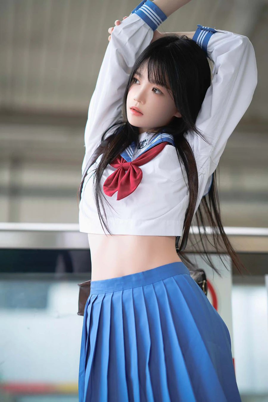 桜桃喵 – 地铁JK Cosplay-第1张