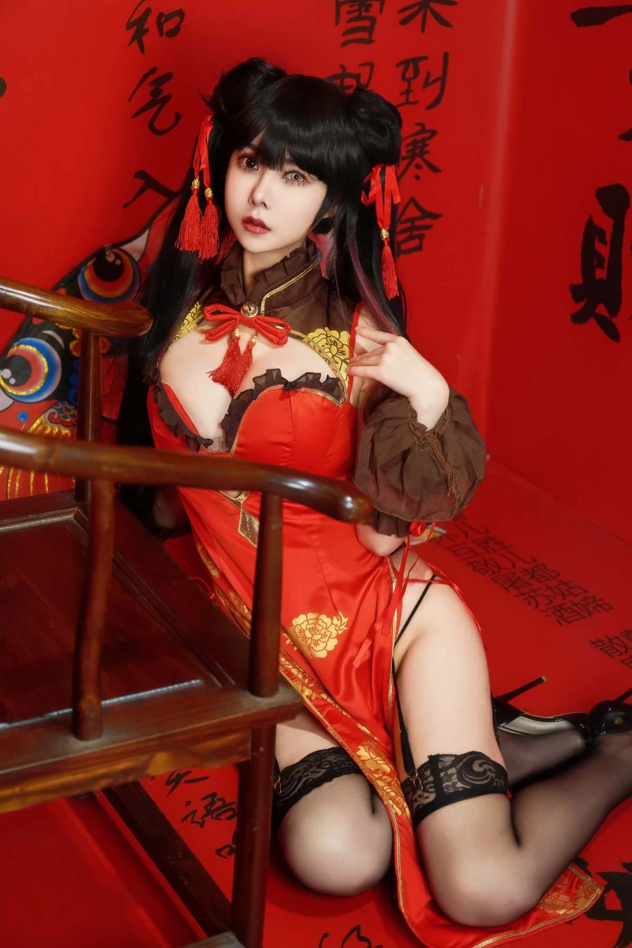 亚马逊鲶鱼 – 时崎狂三 旗袍 Cosplay-第1张