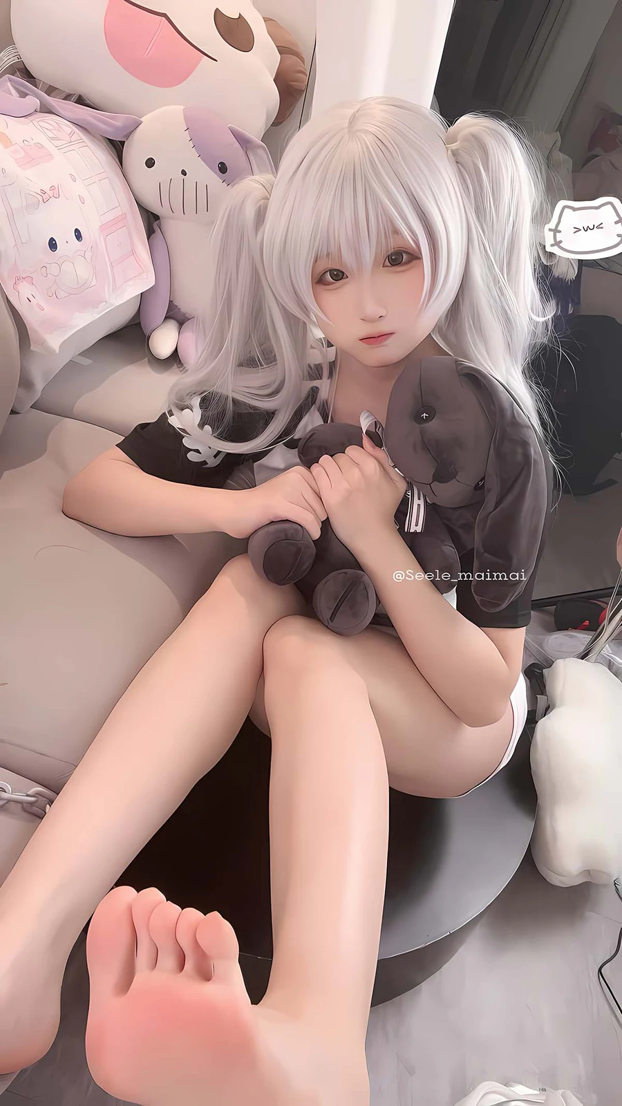 Seele麦麦 – 白色双马尾 Cosplay-第1张