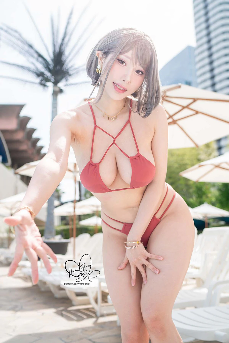 Hane Ame 雨波写真 – Original Tangerine Heat swimsuit 橘爆夏日！泳裝 Cosplay-第1张