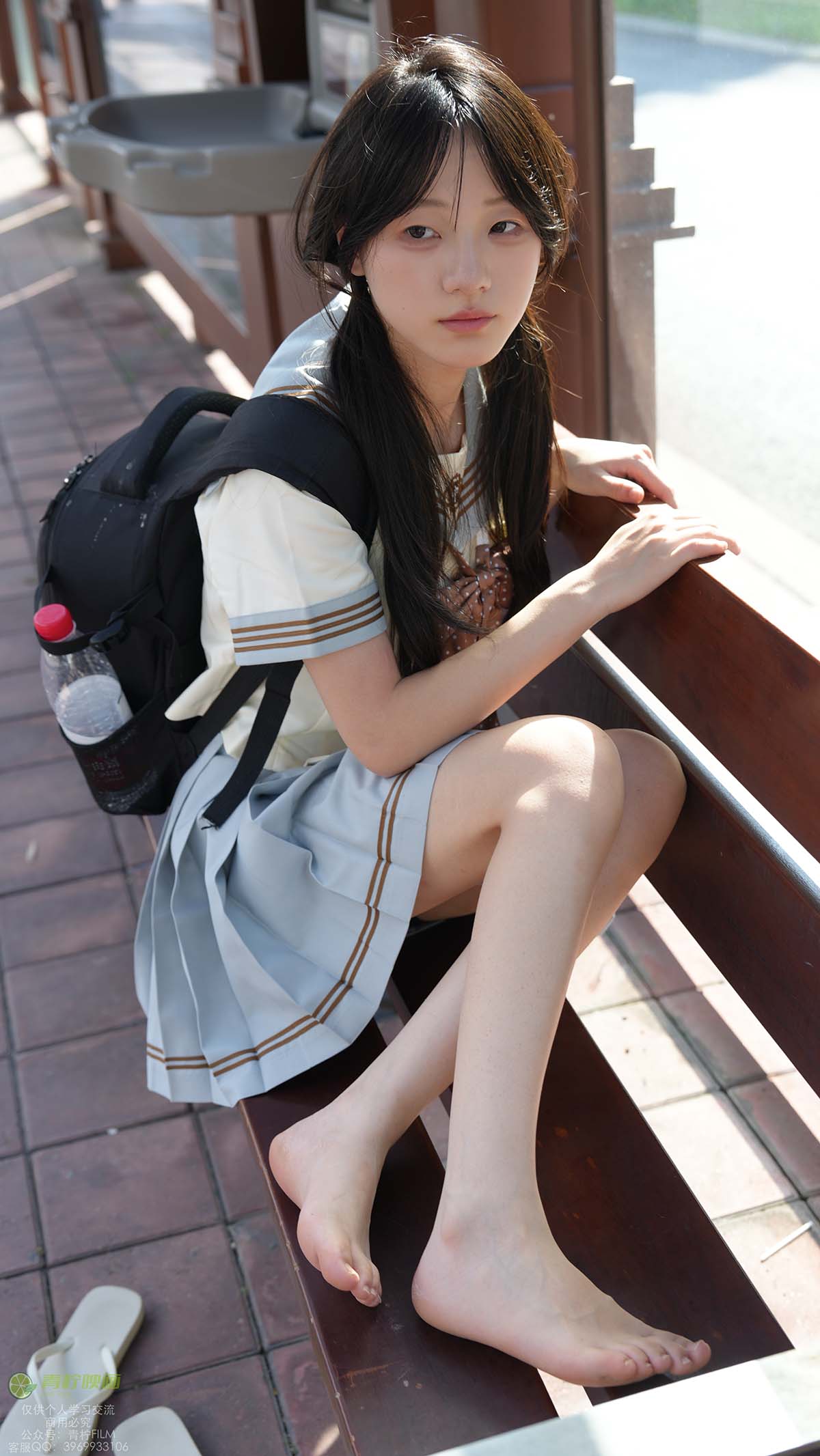 青柠映画 NO.048 – 阿慌 JK公交站 青柠映画-第1张