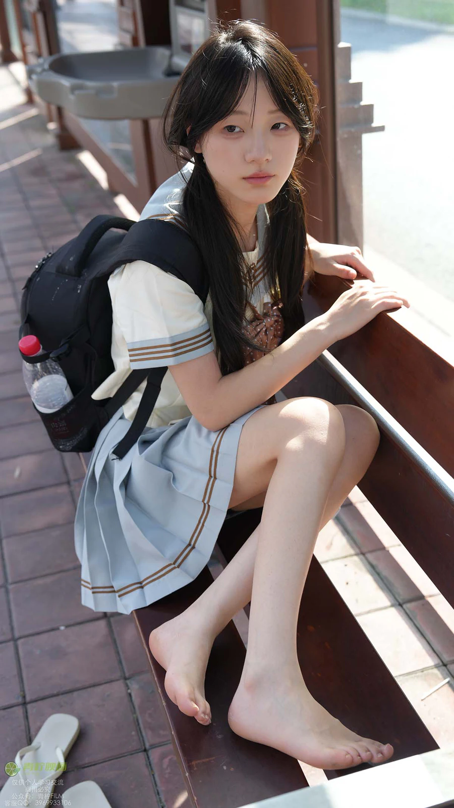 青柠映画 NO.048 – 阿慌 JK公交站 青柠映画-第1张