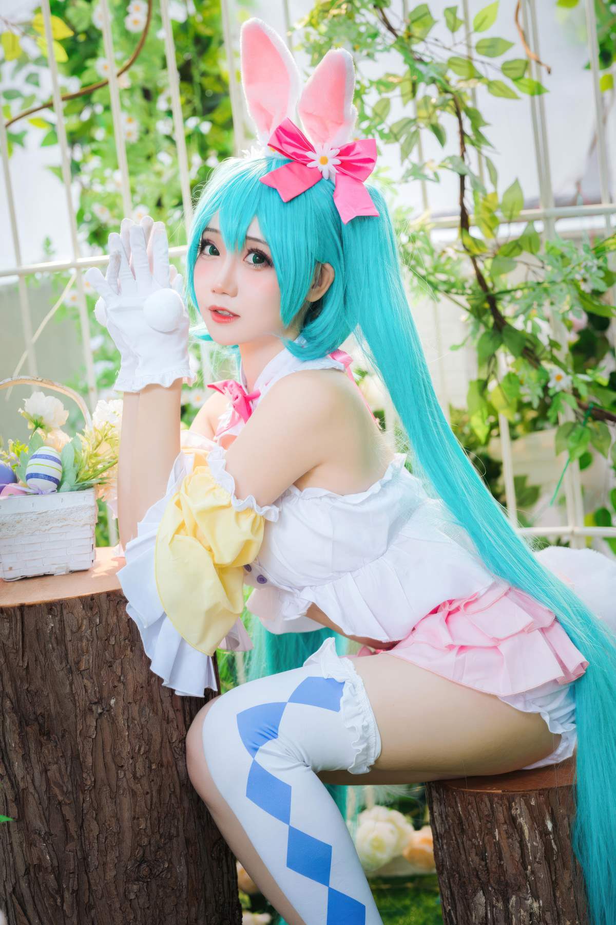 焖焖碳 – 初音未来 复活节兔子 Cosplay-第1张