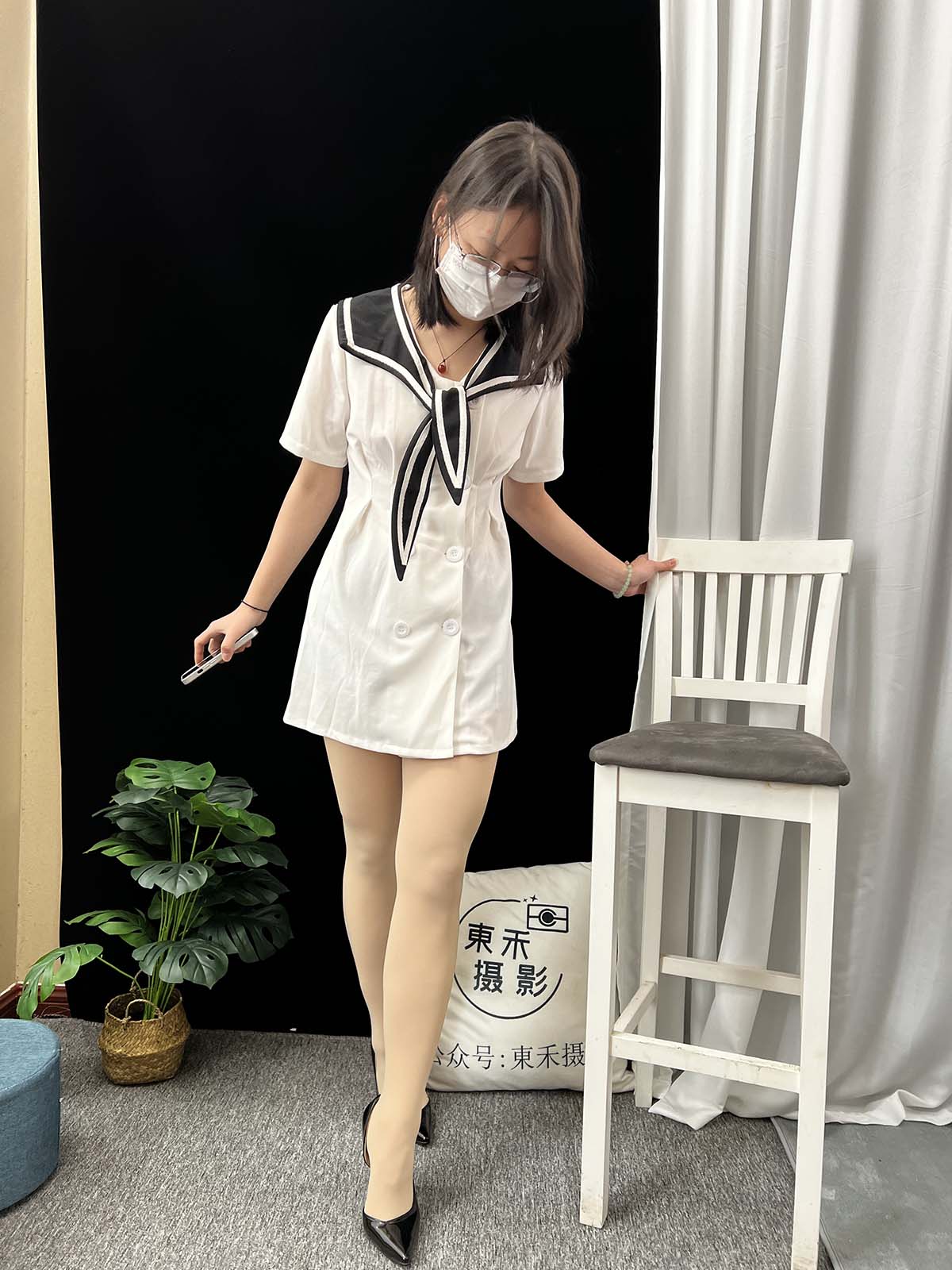 三禾摄影 NO.013 海军白裙 高跟 三禾摄影-第1张