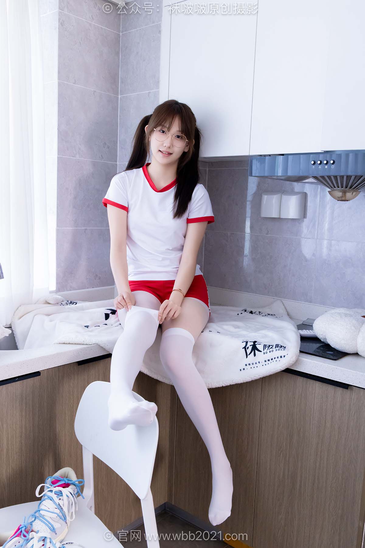 [BoBoSocks袜啵啵]NO.611 香菜-板鞋、厚白丝过膝袜、薄白丝、体操服 BoBoSocks袜啵啵-第1张